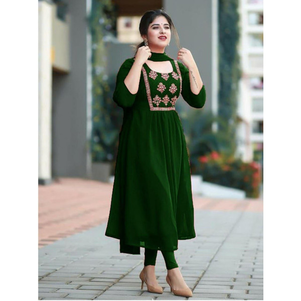 SP-Elegant Embroidered Georgette Kurti Set [Premiu...