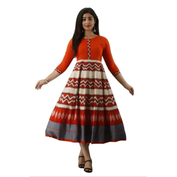 GR-Elegant Rayon Long Gown Kurta for Women [Premiu...