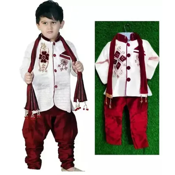 GR-Kids Boys' Classic Ethnic Wear Set - Cotton Ble...