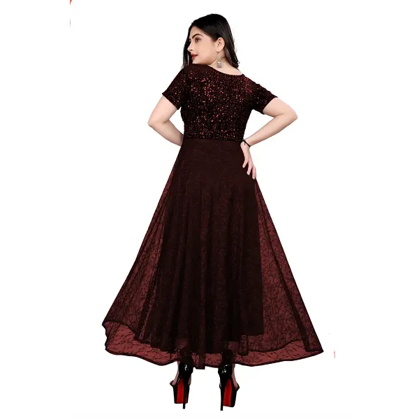 GR-Elegant Georgette Solid Ethnic Gown for Women [Premium Product]