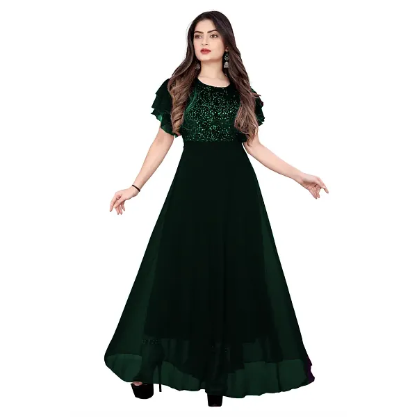 GR-Elegant Georgette Ethnic Gown: Embrace Timeless...