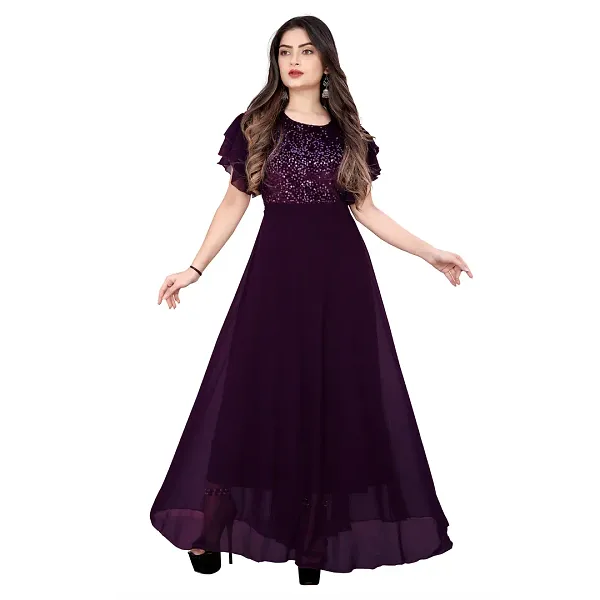 GR-Elegant Georgette Ethnic Gown for Women [Premiu...