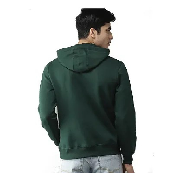 GR-Stylish Green Fleece Hoodie for Men [Low Budget Product]