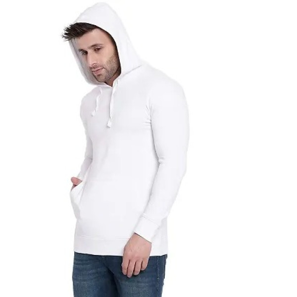 GR-Stylish White Fleece Hoodie for Men [Premium Product]