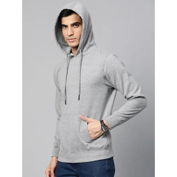 GR-Stylish Grey Fleece Hoodie for Men [Premium Product]
