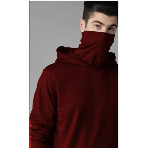 GR-Stylish Maroon Hoodie for Men [Low Budget Product]