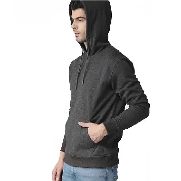 GR-Stylish Grey Fleece Hoodie for Men [Premium Product]