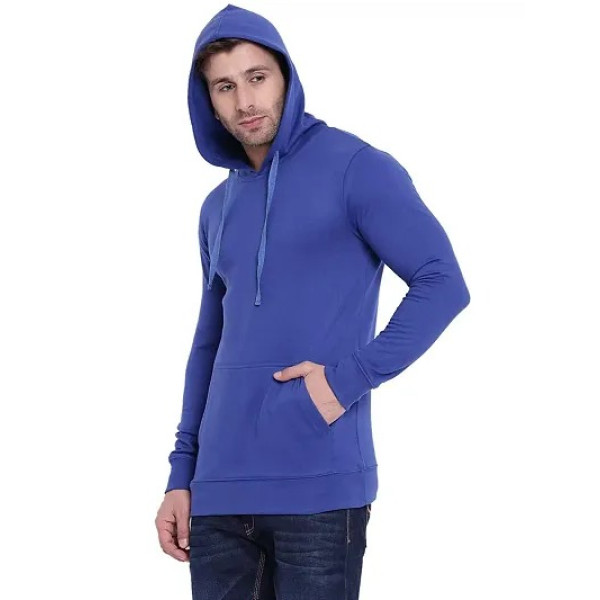 GR-Stylish Blue Fleece Hoodie for Men [Premium Product]
