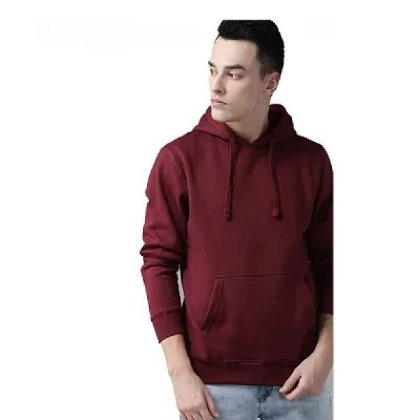 GR-Stylish Maroon Fleece Hoodie for Men [Premium P...