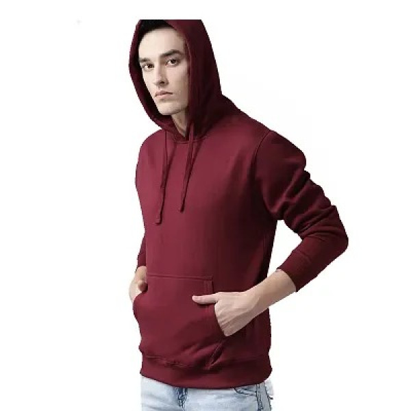 GR-Stylish Maroon Fleece Hoodie for Men [Premium Product]