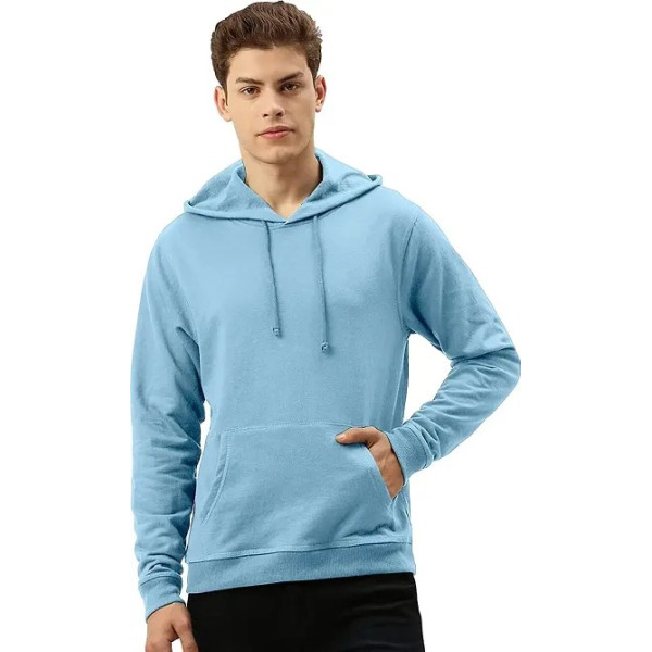 GR-Stylish Blue Fleece Hoodie for Men [Premium Product]