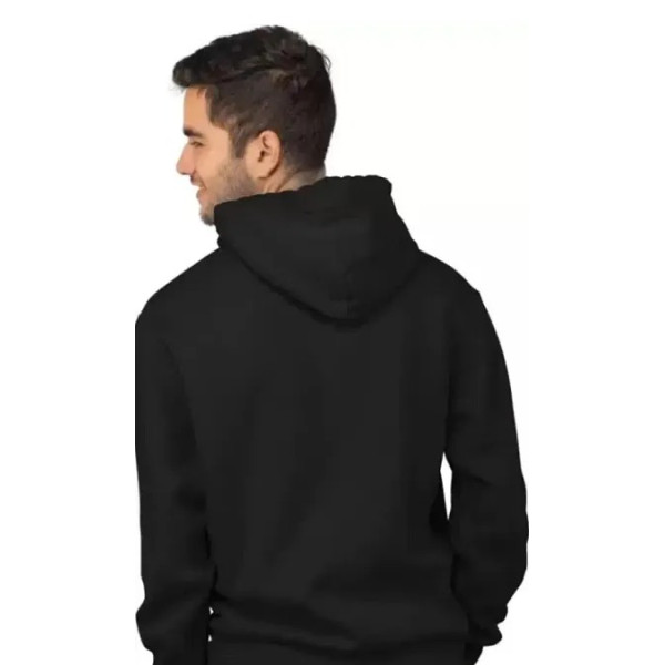 GR-Stylish Black Fleece Hoodie for Men [Low Budget Product]