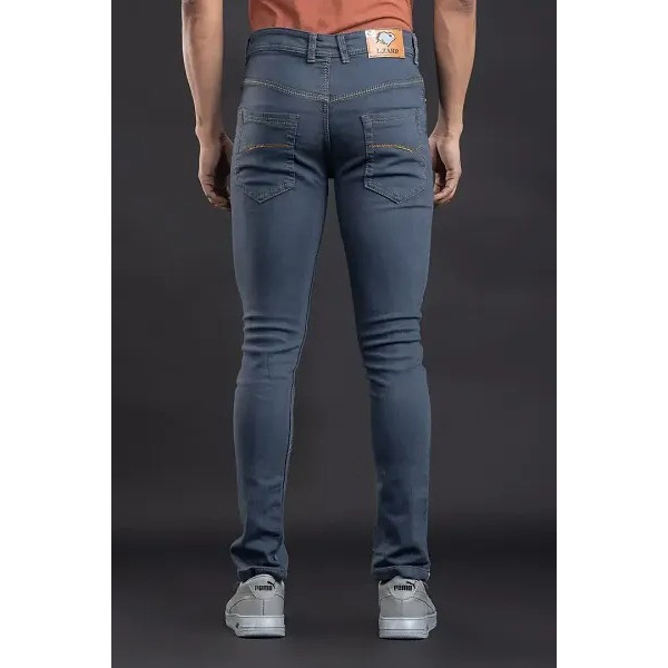 GR-Grey Denim Mid Rise Jeans For Men [Low Budget Product]