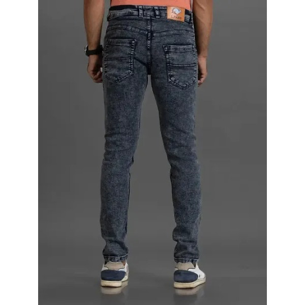 GR-Modern Elegance: Grey Denim Mid Rise Jeans for Men [Low Budget Product]