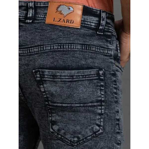 GR-Modern Elegance: Grey Denim Mid Rise Jeans for Men [Low Budget Product]