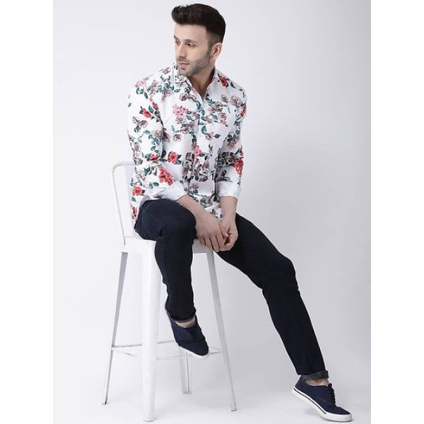 GR-Elegant Cotton Printed Long Sleeves Casual Shirts For Men [Premium Product]