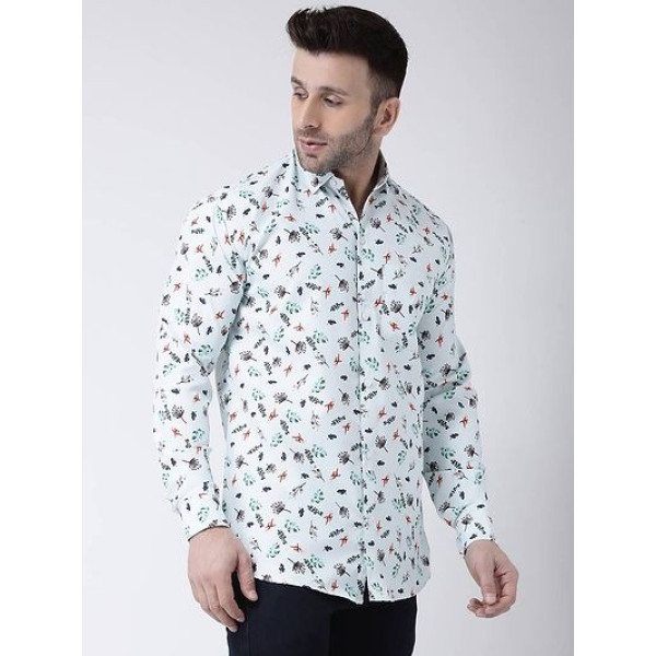 GR-Elegant Cotton Printed Long Sleeves Casual Shirts For Men [Premium Product]