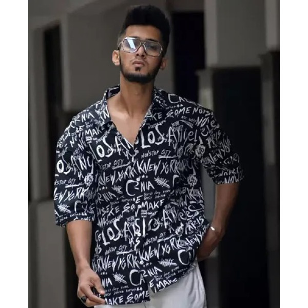 GR-Stylish Men's Cotton Blend Printed Casual Shirt [Low Budget Product]
