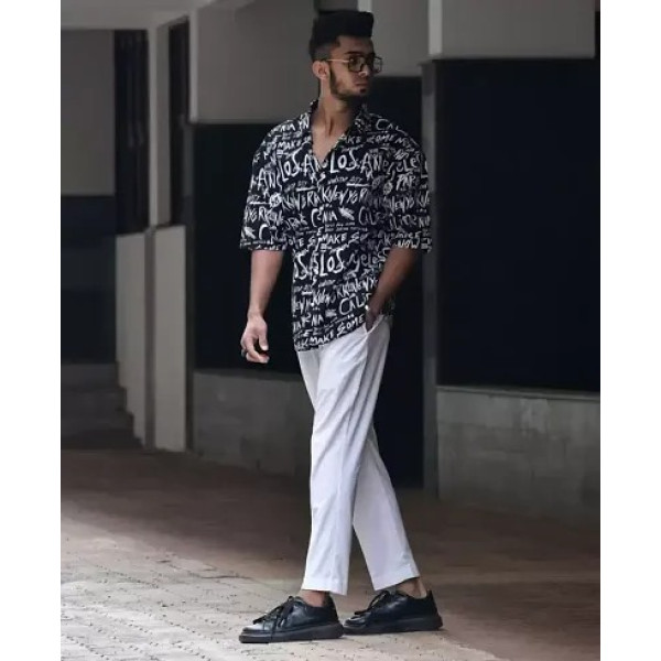 GR-Stylish Men's Cotton Blend Printed Casual Shirt [Low Budget Product]