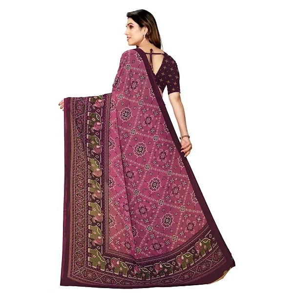 GR-Stylish Women Georgette Printed Saree with Blouse piece [Low Budget Product]