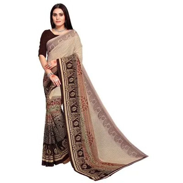 GR-Fancy Women's Georgette Fancy Printed Sarees wi...