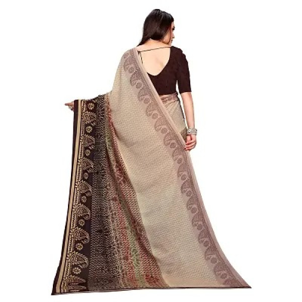 GR-Fancy Women's Georgette Fancy Printed Sarees with Blouse piece [Low Budget Product]