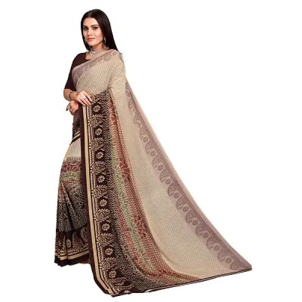 GR-Fancy Women's Georgette Fancy Printed Sarees with Blouse piece [Low Budget Product]