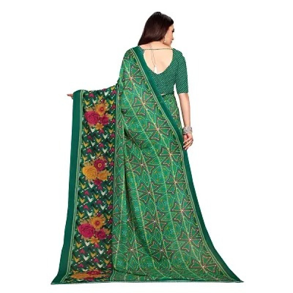 GR-Fancy Women's Georgette Fancy Printed Sarees with Blouse piece [Low Budget Product]