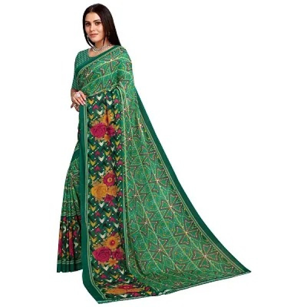 GR-Fancy Women's Georgette Fancy Printed Sarees with Blouse piece [Low Budget Product]