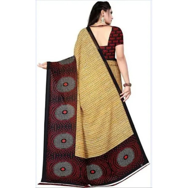 GR-Fancy Georgette Saree with Blouse Piece for Women [Low Budget Product]