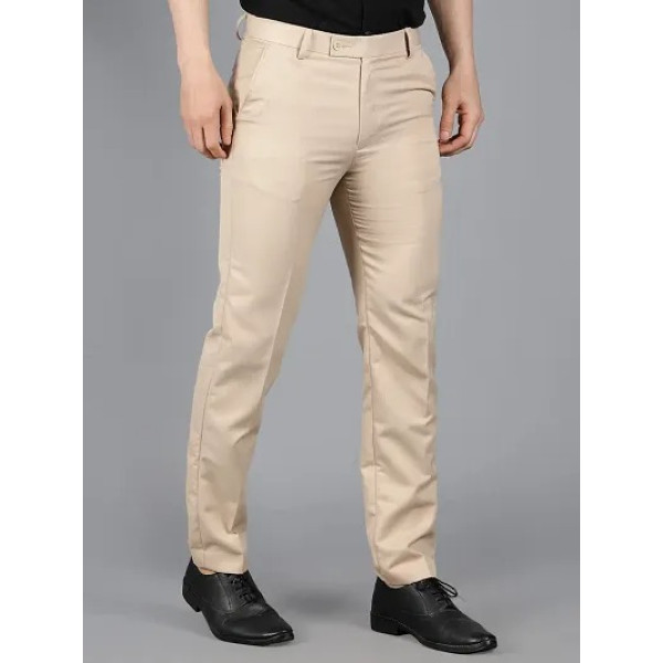 GR-Sophisticated Style: Navy Blue Formal Trousers for Men [Low Budget Product]