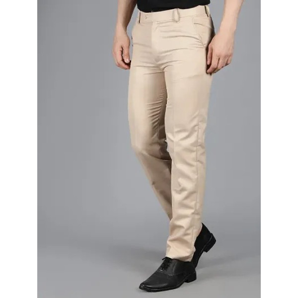 GR-Sophisticated Style: Navy Blue Formal Trousers for Men [Low Budget Product]