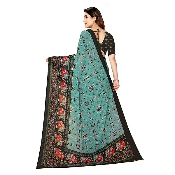 GR-Chic Georgette Printed Saree: A Stylish Ensembl...