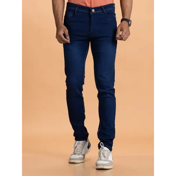 GR-Contemporary Cool: Men's Grey Denim Mid Rise Jeans [Low Budget Product]