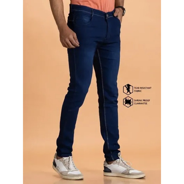 GR-Contemporary Cool: Men's Grey Denim Mid Rise Jeans [Low Budget Product]