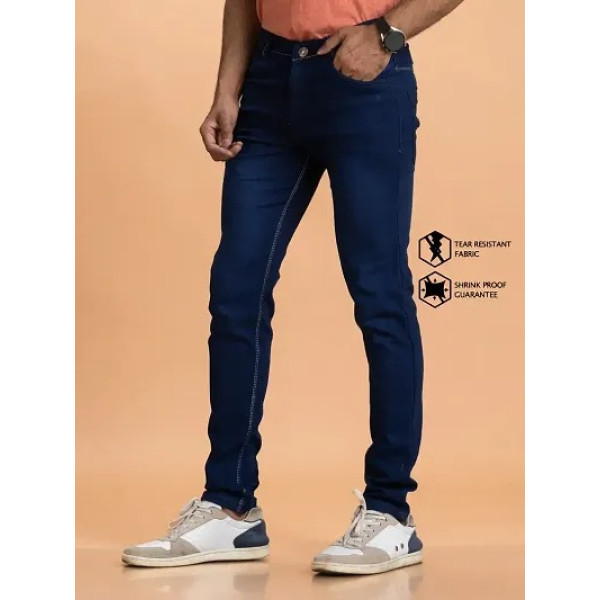 GR-Contemporary Cool: Men's Grey Denim Mid Rise Jeans [Low Budget Product]