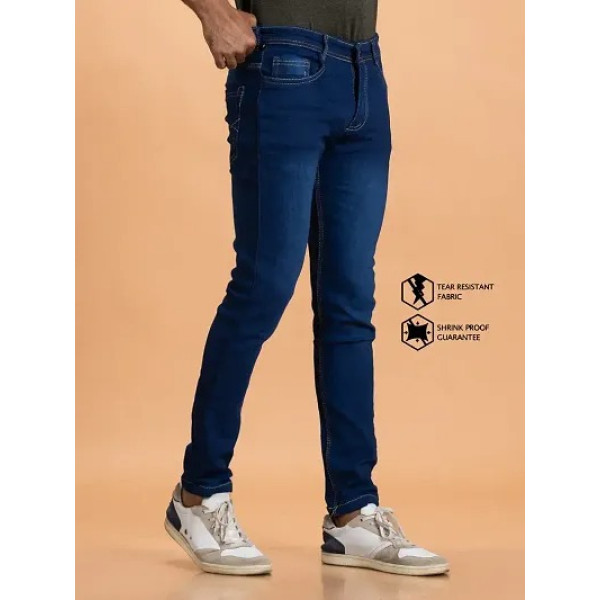 GR-Versatile Elegance: Grey Denim Mid Rise Jeans for Him [Low Budget Product]