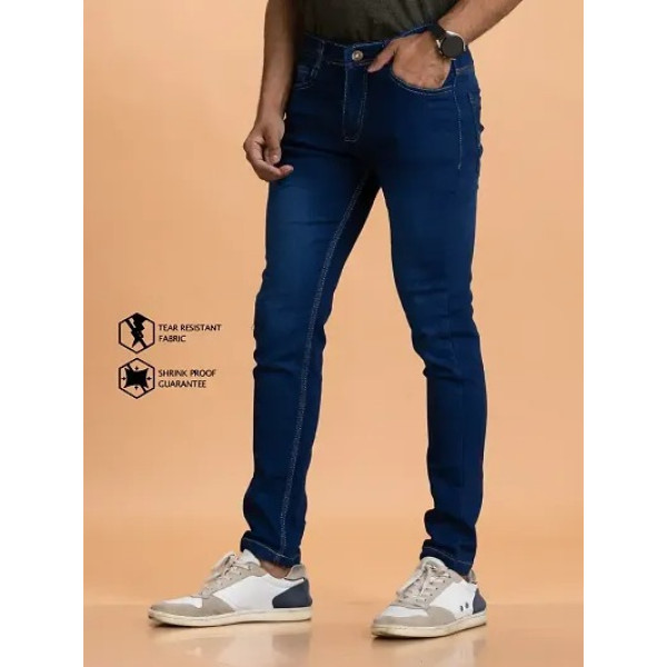 GR-Versatile Elegance: Grey Denim Mid Rise Jeans for Him [Low Budget Product]