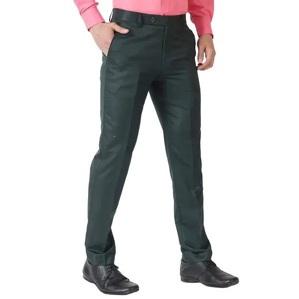 GR-Green Cotton Casual Trousers For Men [Low Budget Product]