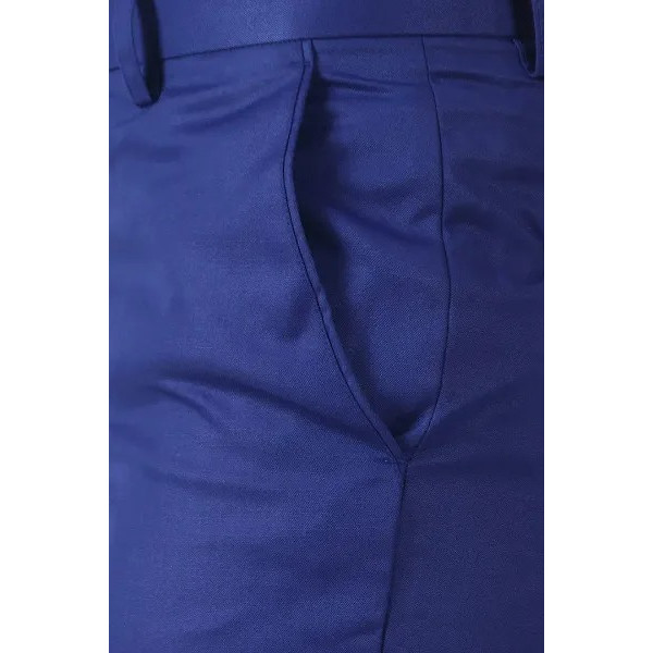 GR-Blue Cotton Casual Trousers For Men [Low Budget Product]