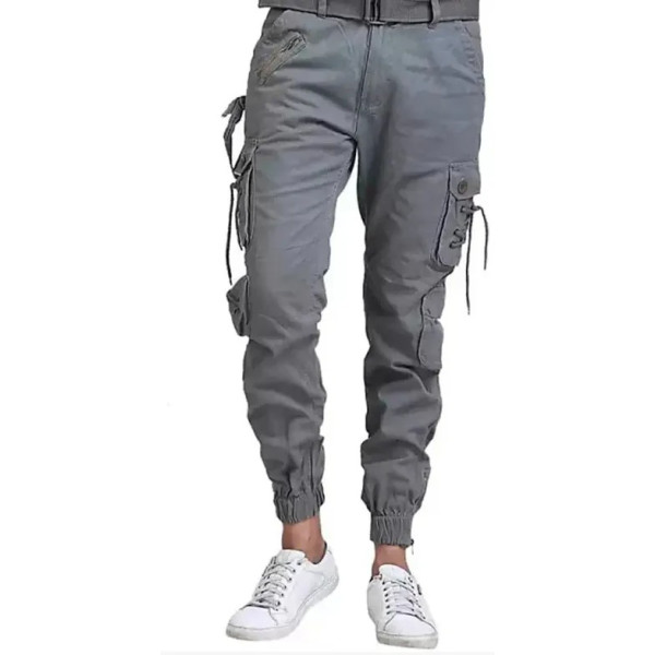 GR-Mens Cotton Solid Casual Cargo Pants [Low Budge...