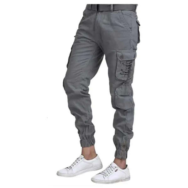 GR-Mens Cotton Solid Casual Cargo Pants [Low Budget Product]