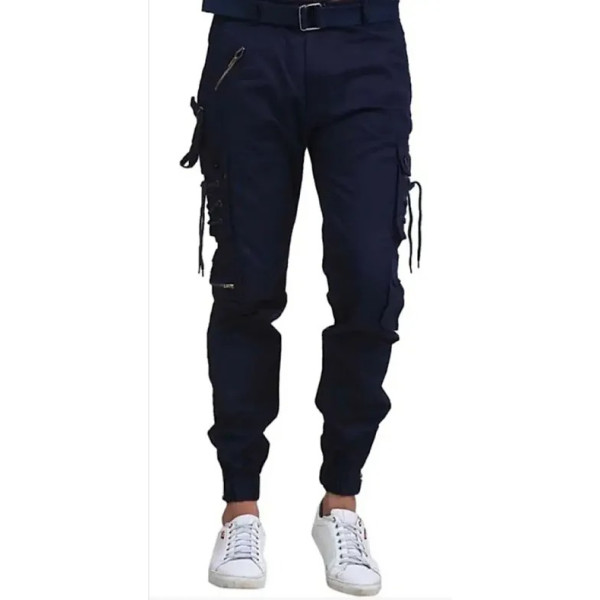 GR-Mens Cotton Solid Casual Cargo Pants [Low Budge...