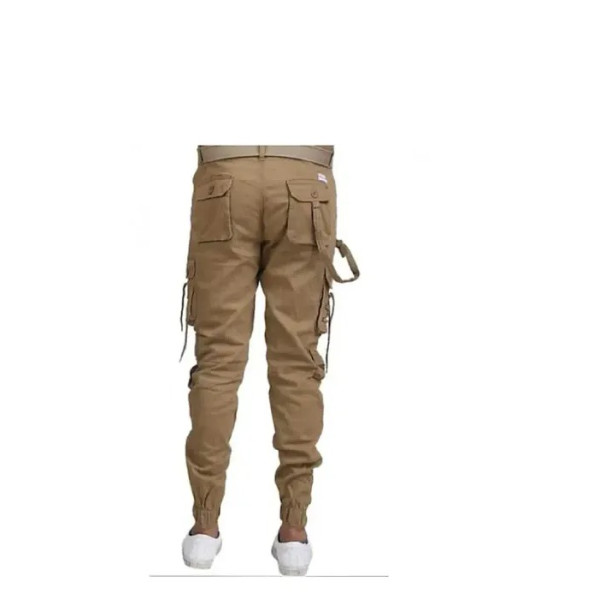 GR-Beige Cotton Mid Rise Cargos For Men [Low Budget Product]