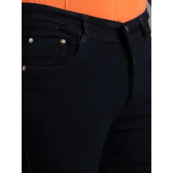 GR-Black Denim Mid Rise Jeans For Men [Low Budget Product]