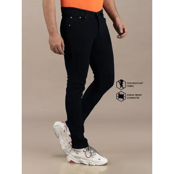 GR-Black Denim Mid Rise Jeans For Men [Low Budget Product]