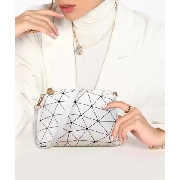 GR-White Pu Printed Sling Bags For Women [Low Budget Product]