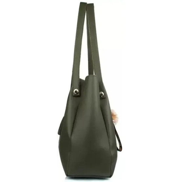 GR-Stylish Green Pu Solid Handbags For Women [Low Budget Product]