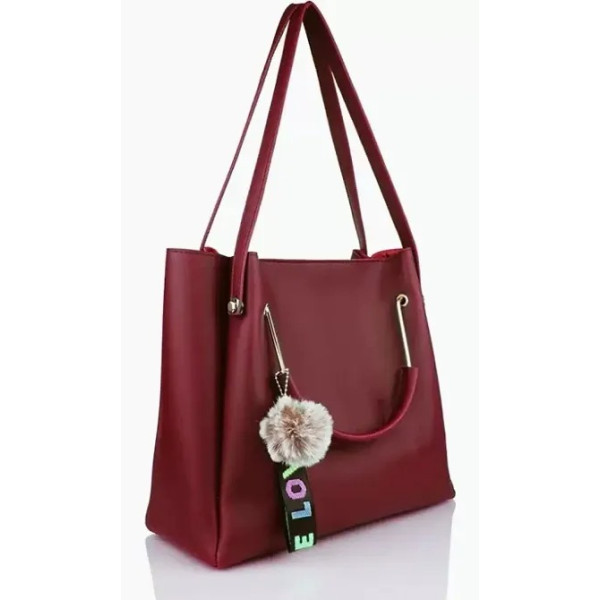 GR-Beautiful Maroon Pu Solid Handbags For Women [Low Budget Product]