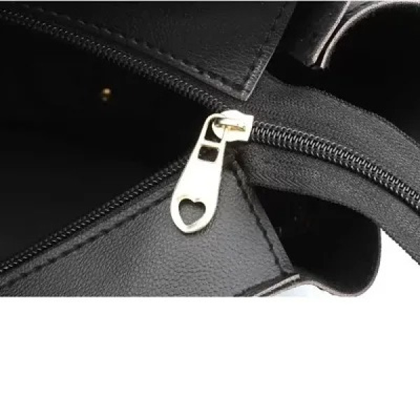 GR-Sleek Sophistication: Stylish Black PU Solid Handbags For Women [Low Budget Product]